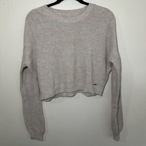 Hollister Cropped Knit Oversized Crew Sweater size Small